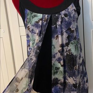 Black Cami with Sheer Blue Flower top